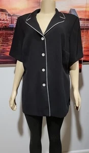 Danny & Nicole Womens Blouse Jacket Formal Size 18W Black NWT #W6 - Picture 1 of 9