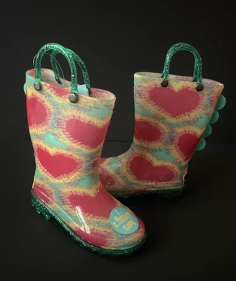 Niñas Talla 8 Botas Iluminar Nieve Lluvia Goma WESTERN CHIEF Impermeable Pull Up Foto 1 de 4