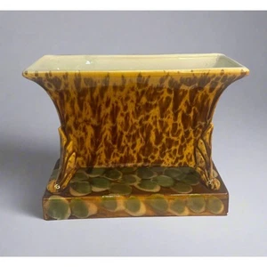 Vintage MCM Mid-Century Modern Royal Haeger Pottery Amber Rectangular planter - Zdjęcie 1 z 4