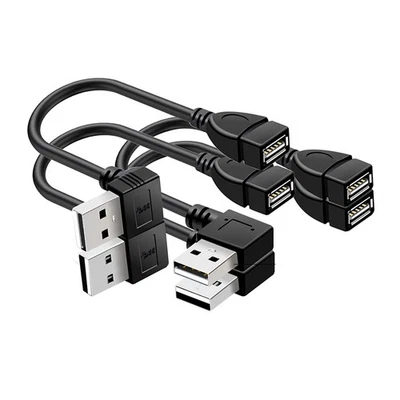 USB 2.0 Extension Cable 90 Degrees Angle USB A Male to A Female High Speed Lead - Image 1 of 4