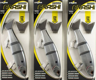 (LOTE DE 3) STORM ARASHI SWIMMER ASW18874 2-3/16OZ BLACK SILVER SHAD CO6155 - Imagem 1 de 2