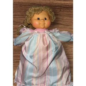 Muñeca vintage Cabbage Patch con pelo de hilo rubio - Vestido a rayas 18 coleccionable - Imagen 1 de 7