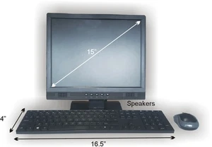 Bundle 15" LCD Monitor + Slim Keyboard + mini Wireless Mouse - Picture 1 of 2