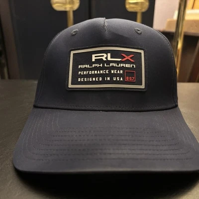 RLX RALPH LAUREN 男式标志布贴棒球/高尔夫帽帽子均码海军蓝 — 第 1/4 张图片