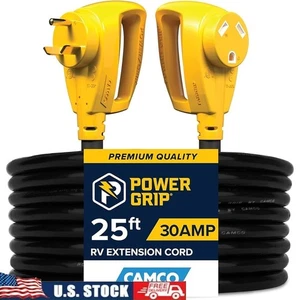 Cavo di prolunga 25 piedi 30 amp camper/rv resistente cavo di rame calibro 10 per 125 V - Foto 1 di 12