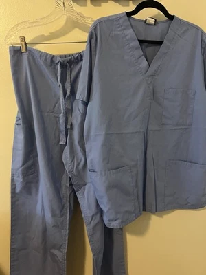 Cherokee Workwear Scrub Set Pants And Shirt Men’s Medium Blue - Image 1 of 4
