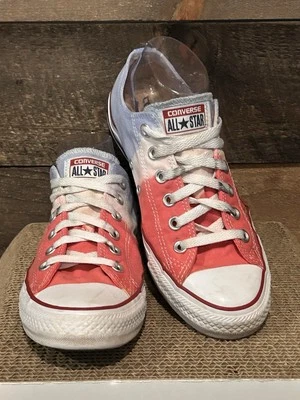 Zapatos Converse All Star Top Dip Dye Rojo Blanco y Azul Ombre M7 W9 LEER Foto 1 de 4