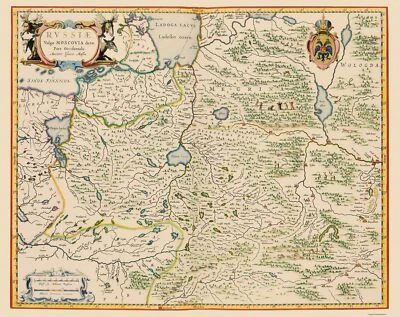 Historic Map - Russia European - Blaeu 1638 - 23 x 29.04 - Vintage Wall Art - Image 1 of 4