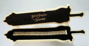 Fancy Boxed Speidel Marked Golden Templar Men's 15mm Lug Ends Expansion Band - Picture 1 of 10