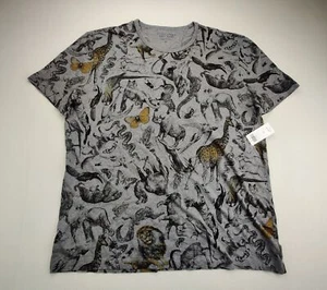 Banana Republic Men’s XL Grey Giraffe Wild Animals Crew Neck T-Shirt "New" - Picture 1 of 8