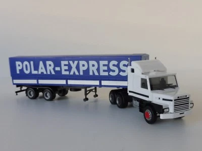 Scania 142 Hauber 6x4 Piano - Trailer Polar Express 1/87 Herpa 307512 Finlandia - Immagine 1 di 4