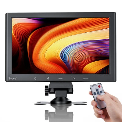 Eyoyo Portable10inch HDMI Monitor 1024x600 VGA AV Display Gaming CCTV PC Screen - Image 1 of 4