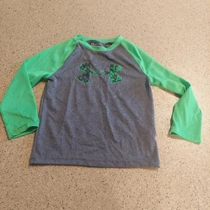 Under Armour long sleeve tee shirt green 4 boys top sports comfortable - Picture 1 of 6