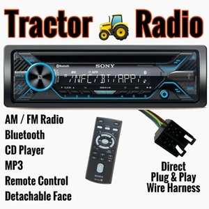 Direct Plug & Play Tractor Radio John Deere, JCB, McCormick Bluetooth CD USB AUX - Picture 1 of 5