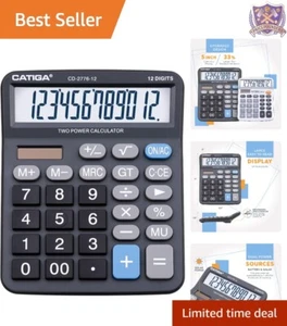Large Desktop Calculator 12-Digit Solar Battery Large Display Office Use - Picture 1 of 9