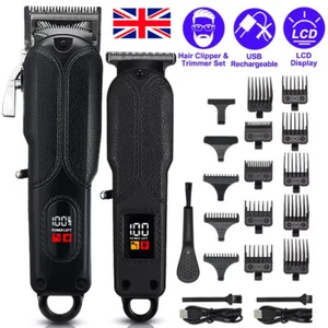 Cordless Electric Hair Clippers and Trimmer Kit for Men Barber Clipper Combo Set - Picture 1 of 14