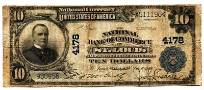 Saint Louis, MO - 1902 Plain Back Fr. 627 The N Bank of Commerce Ch. # 4178 - Image 1 of 2