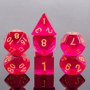 NEW RPG / D&D / AD&D Dice Set of 7 - Gem Deep Pink - Picture 1 of 1