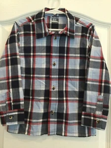 Garanimals Boys Dress Shirt Size 5 T Black Blue red Checks Long Sleeve 21 - Picture 1 of 6