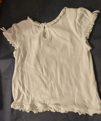 Túnica Gymboree con Volantes Talla 2T Vintage 2012 Blanco Algodón Manga Gorra Foto 1 de 4