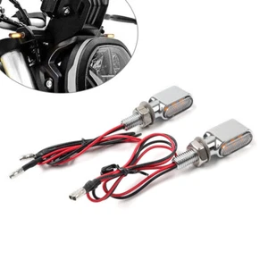 Frecce Moto Cromate Mini Indicatore Indicatore Luce Ambra Cromo Universali - Foto 1 di 12