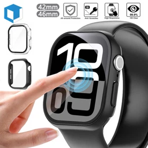 For Apple Watch Series 10 42/46mm Case Tempered Glass Screen Protector PC Cover - Picture 1 of 12