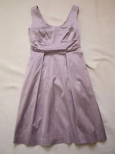 Ann Taylor 1950s vintage style mauve sleeveless satin dress Pockets VGC UK 10 - Picture 1 of 6