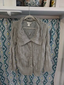 Cárdigan Bloom Damas Talla M Gris Claro Suave Tejido Difuso Cuello Chal B5 - Imagen 1 de 4
