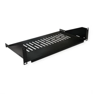 19"-Geräteträger, 485 x 250mm, 2HE, max. 10kg, schwarz - Afbeelding 1 van 3