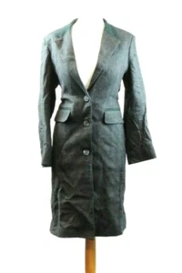 Ten30 Grey Herringbone Tailored Wool Coat Size 12L uk CR096 AA 07 - Picture 1 of 5