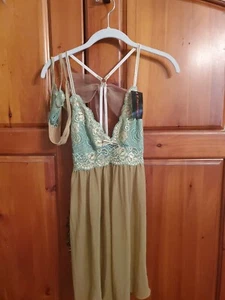 Lingerir By Popsi 2 Piece Blue/Beige NWT - Picture 1 of 5