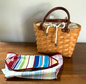 Vintage 2001 LONGABERGER Boardwalk BASKET PURSE Handbag (2) Liner Insert - Picture 1 of 12