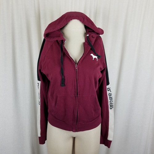 UNDERCOVER Maglione giacca Victoria's Secret rosa con cappuccio e cerniera completa donna M cane