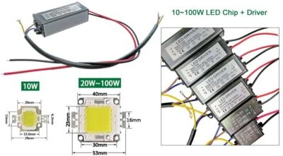 LED chip COB High power supply 10W 30w 20w 50w 70W 100W floodlight12v 36v - Image 1 of 4