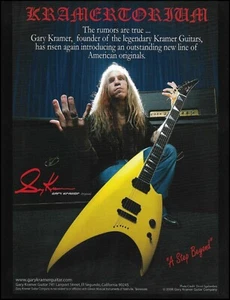 Gary Kramer Kramertorium Yella Terra guitar 2008 advertisement 8 x 11 ad print - Imagen 1 de 3