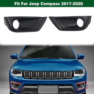 Pair Front Bumper Fog Light Driving Lamp Cover Bezel For Jeep Compass 2017-2020 - Picture 1 of 12