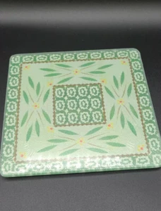 Temptations Glass Cutting board Hot plate Old World Green, Raised, New Sealed - Picture 1 of 5