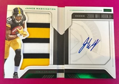2018 James Washington Playbook Gold RC Auto Patch #20/25 Booklet 3CLR JSY STRIPE - Image 1 of 4
