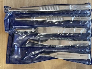 Hobby Precision Instruments Stainless Set of 5 Tweezers Craft Scrapbooking Home - Picture 1 of 3