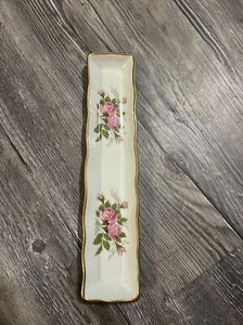 Vintage Limoges France Porcelaine d'Art Rehaussé Main Pastel Floral Mint Dish - Picture 1 of 5