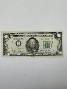 1963 A $100 Old Used U.S. Currency Serial Number # B07924192A - Picture 1 of 8
