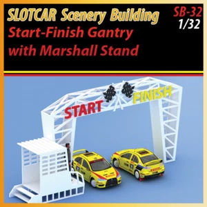 Slotcar Paisaje Edificio Inicio y Acabado Pórtico con Soporte Scalextric, Carrera - Imagen 1 de 7