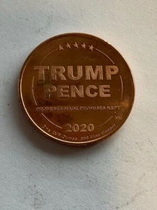 DONALD TRUMP the WALL 1 oz Copper Round #1 Coin 2020 TRUMP/PENCE - Picture 1 of 3
