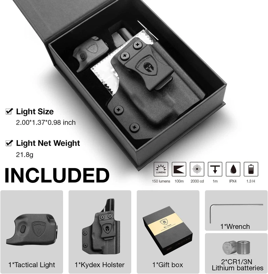 Gun Light For Glock 43/Glock 43XPistol,Glock43 Handgun Light Tactical Flashlight