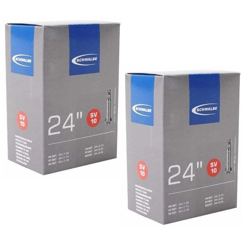 Schwalbe SV10 Kids Bike Inner Tubes 24 x 1.50-2.40, Presta 40mm Valve (2 Pack) - image 1 of 1