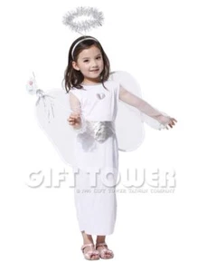 Niñas Ángel Princesa Halloween Disfraz Vestido M, L, XL Edades 4-10 - Imagen 1 de 3