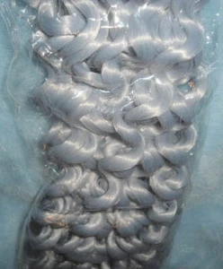 Extension capelli lunghi ricci arricciati lunghezza 13" grigio argento lilla Kanekalon coda di cavallo - Foto 1 di 2