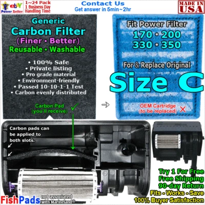 Filtros genéricos aptos para Marineland no OEM Rite-Size C Penguin 170, 200, 330, 350 Foto 1 de 4