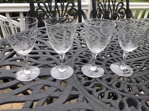 Lenox Brookdale Cut Crystal 5 7/8” X3”Wine Glass Goblet (4) - Picture 1 of 6