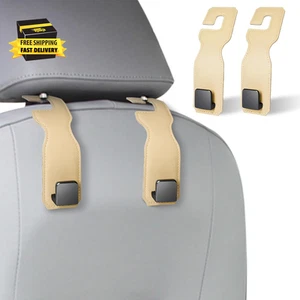 2 Pack Car Headrest Hook, Leather Car Seat Back Hooks,Purse Hook for Car,Car Org - Picture 1 of 7